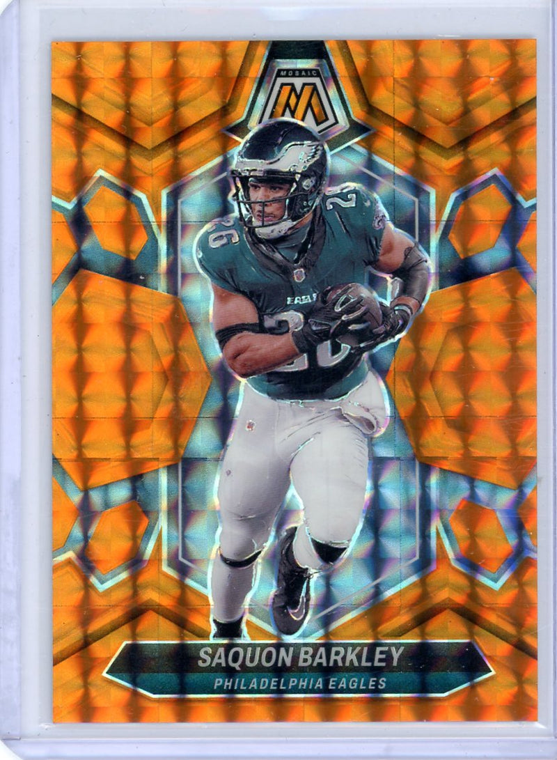 Saquon Barkley 2024 Panini Mosaic orange mosaic prizm 