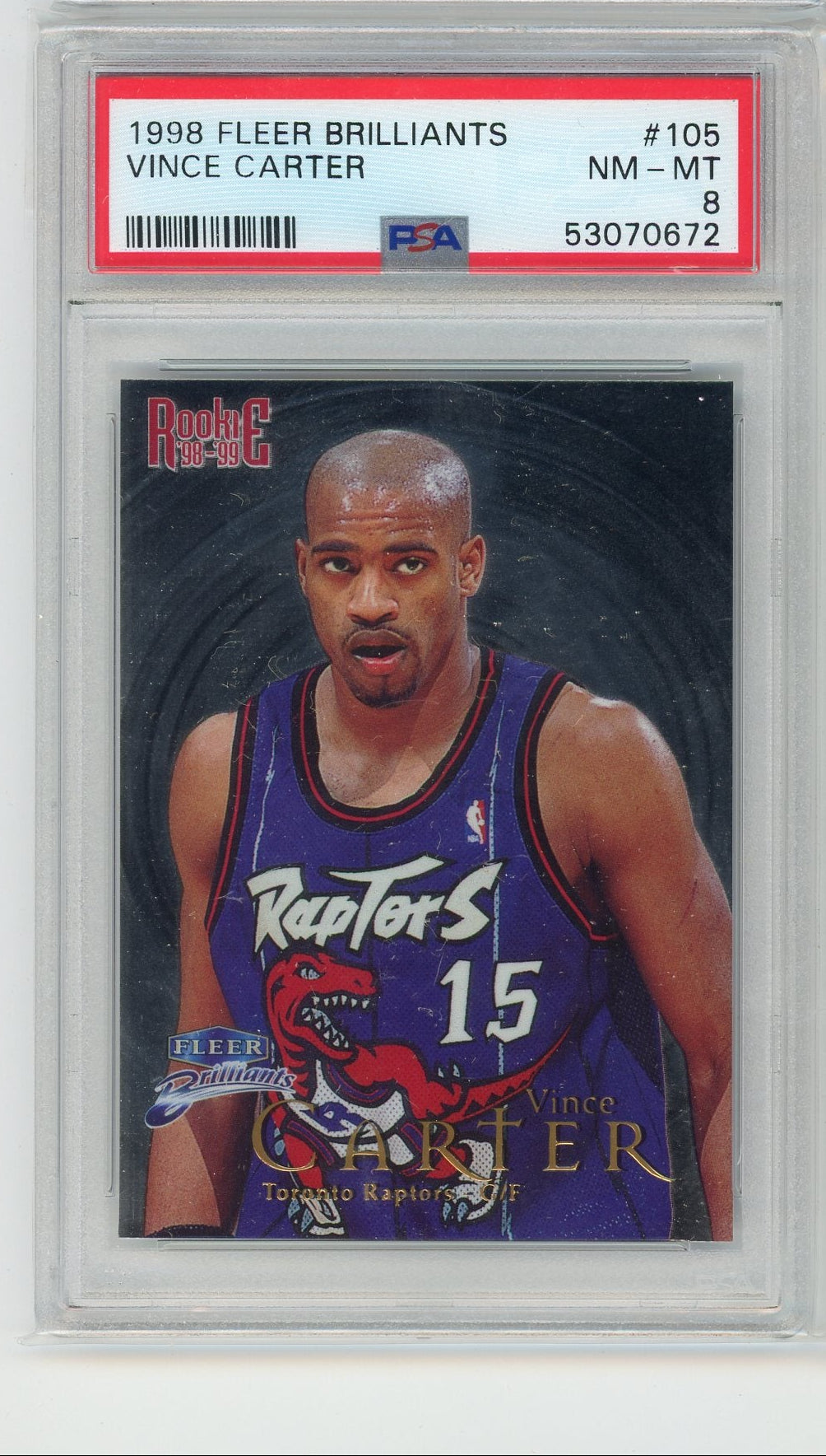 Vince Carter 1998 Fleer Brilliants PSA 8