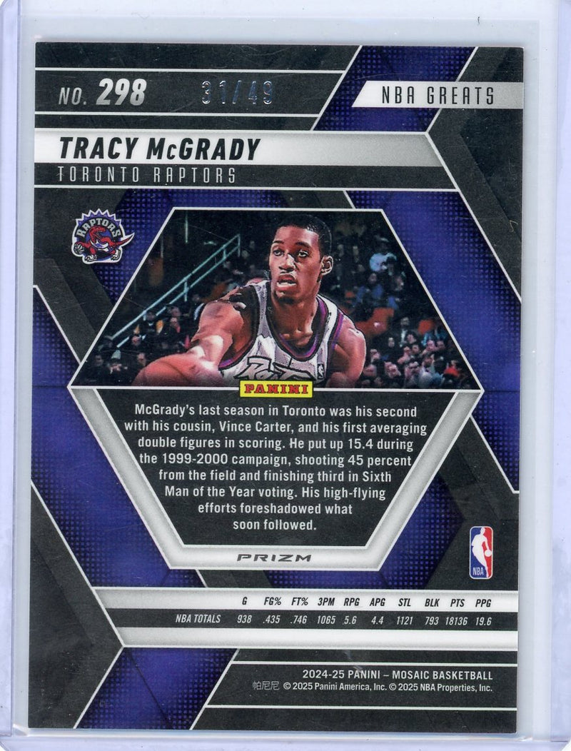 Tracy McGrady 2024-25 Panini Mosaic NBA Greats orange ice prizm 