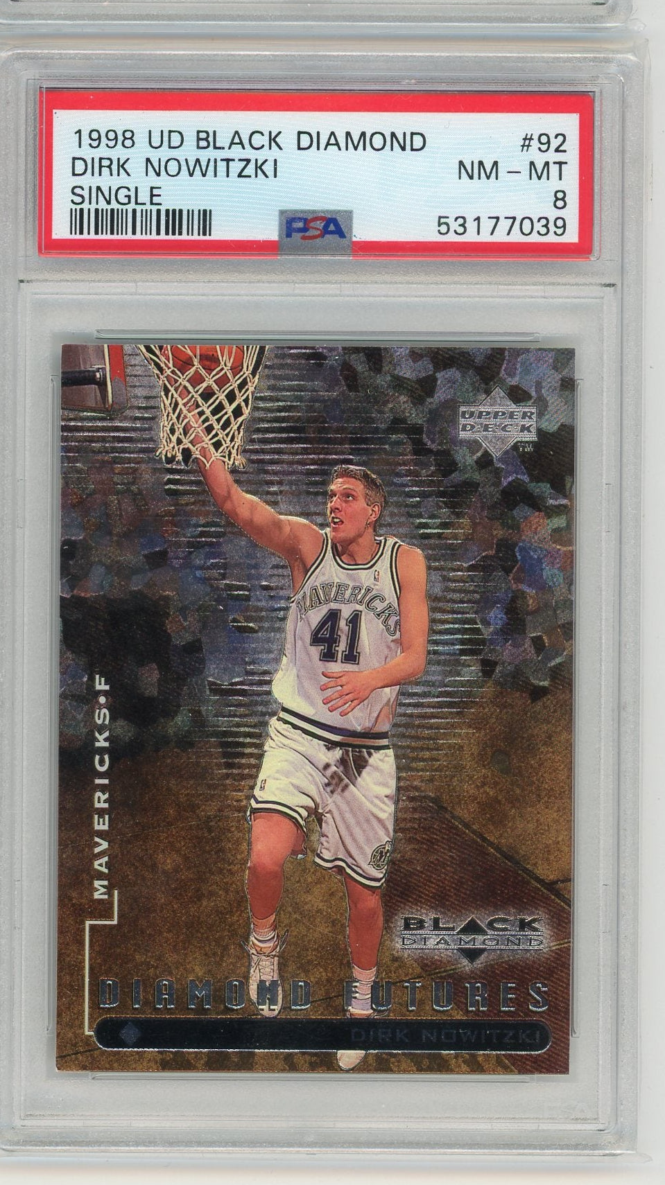 Dirk Nowitzki 1998 Upper Deck Black Diamond Single PSA 8