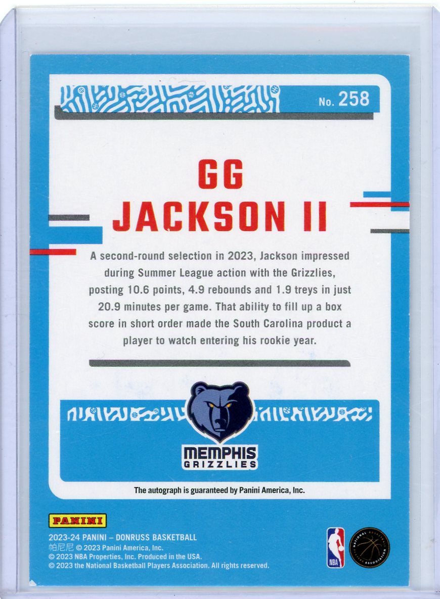 GG Jackson II 2023-24 Panini Donruss autograph rookie card