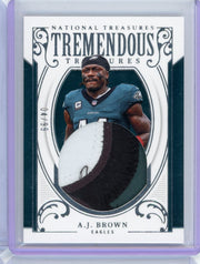 A.J. Brown 2025 Panini National Treasures Tremendous Treasures Patch #'d 04/99