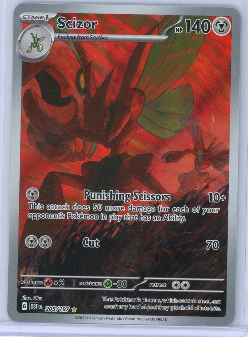 Scizor Pokémon Obsidian Flames Illustration Rare #205/197