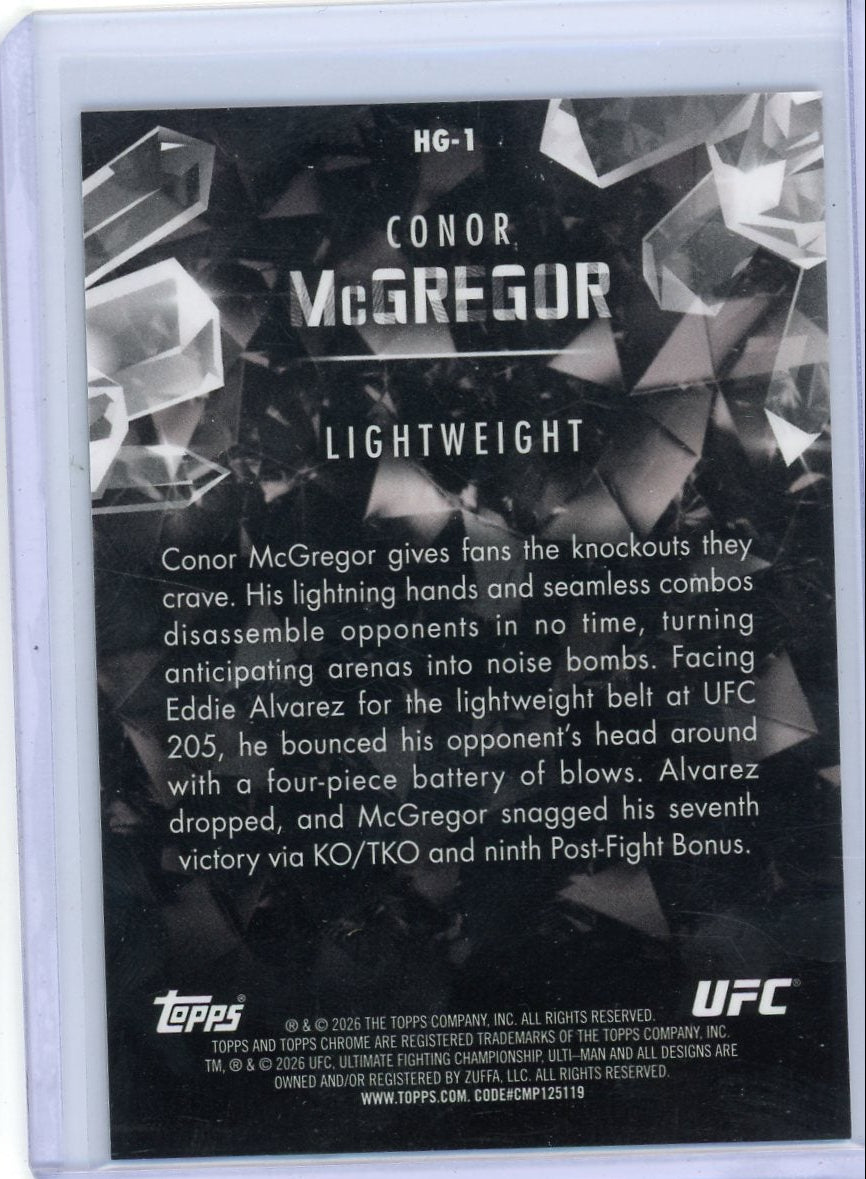 Conor McGregor 2026 Topps Chrome UFC Hidden Gems SSP