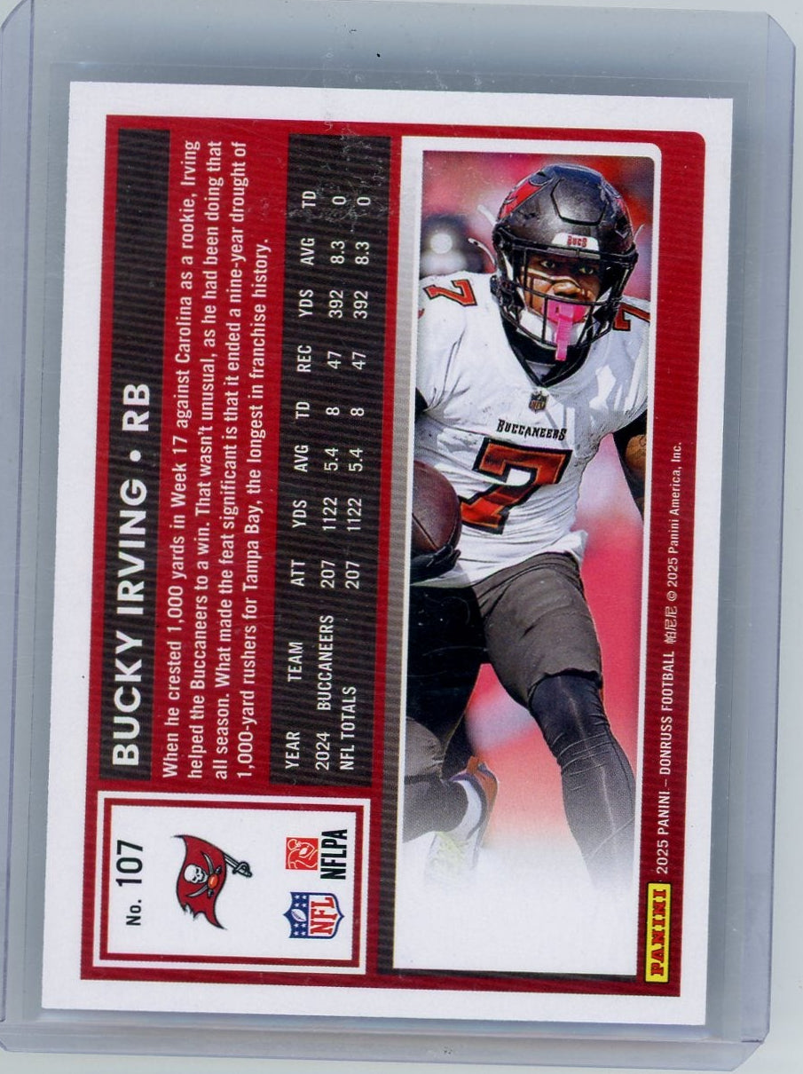 Bucky Irving 2025 Donruss No Name SP holo