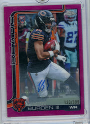 Luther Burden III 2025 Topps Chrome Magenta Refractor Auto RC #'d 133/399