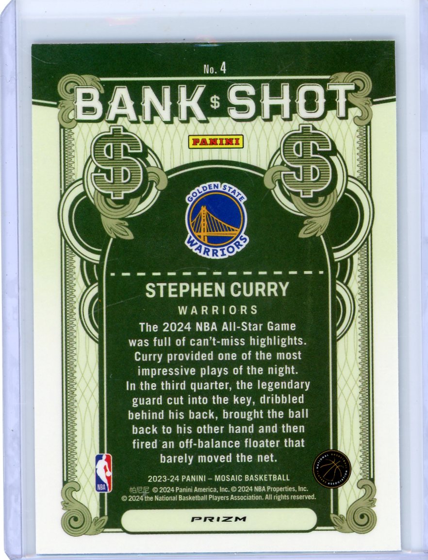 Steph Curry 2023-24 Panini Mosaic Bank Shot Silver