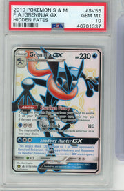 Greninja GX Pokémon Hidden Fates Shiny Full-Art #SV56/SV94 PSA 10