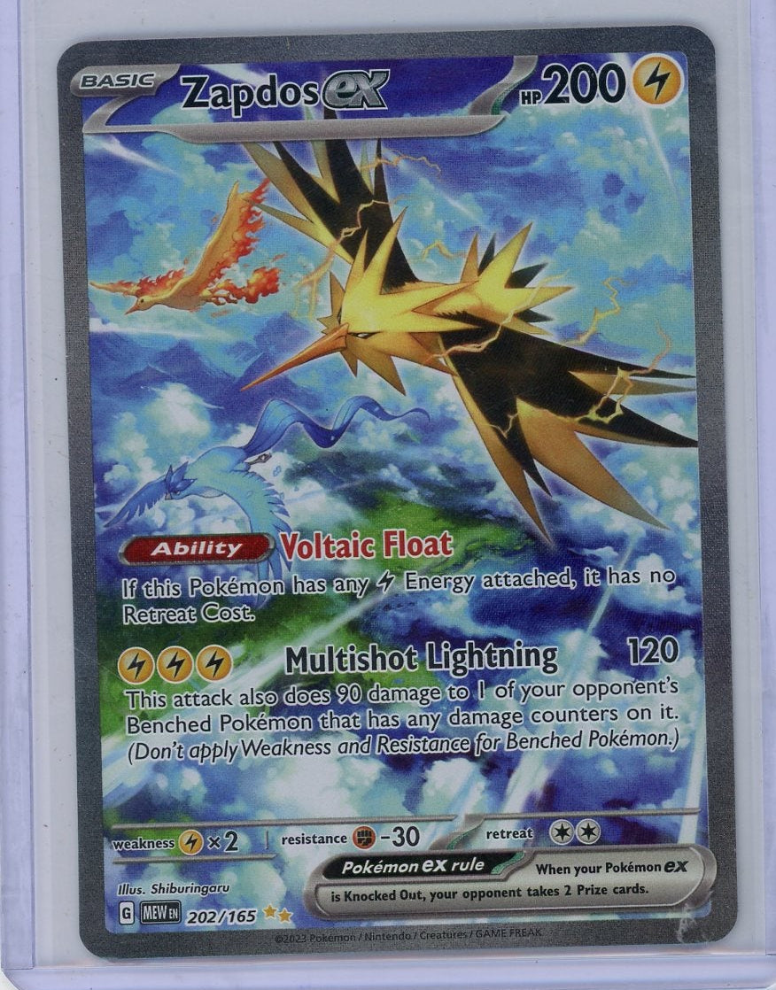 Zapdos ex Pokémon Scarlet & Violet 151 Special Illustration Rare #202/165