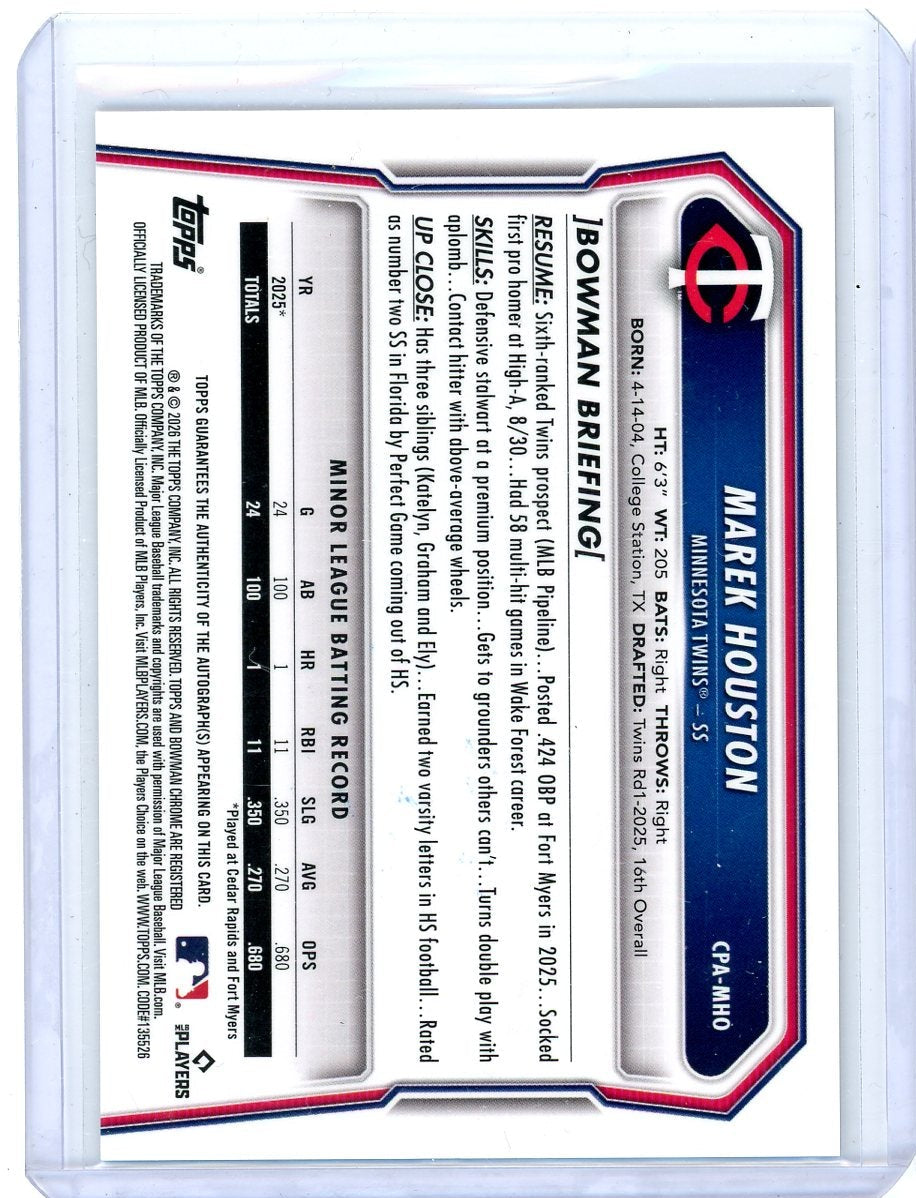 Marek Houston 2026 1st Bowman Chrome Auto