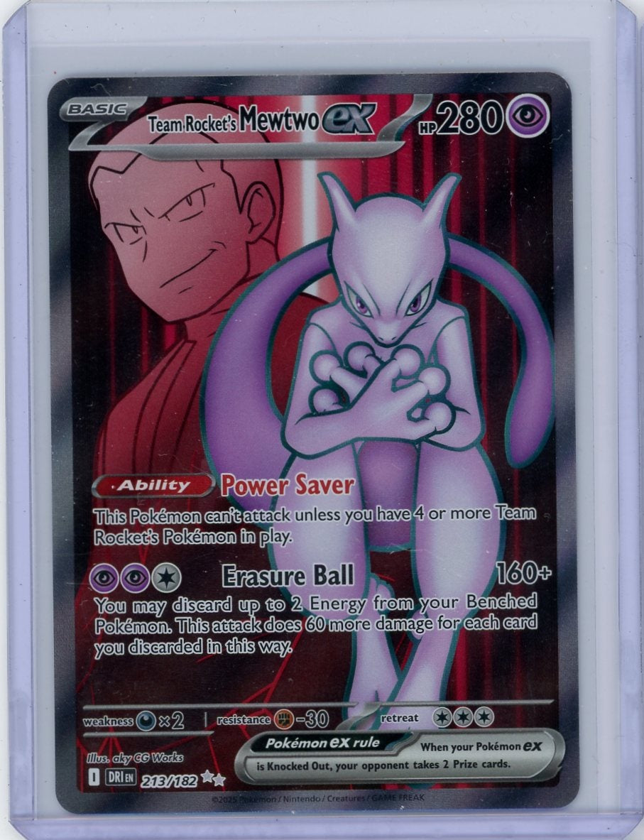 Team Rocket's Mewtwo ex Pokémon Destined Rivals Full-Art #213/182