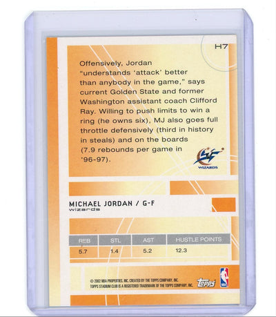 Michael Jordan 2002 Topps Stadium Club The Hustlers holo