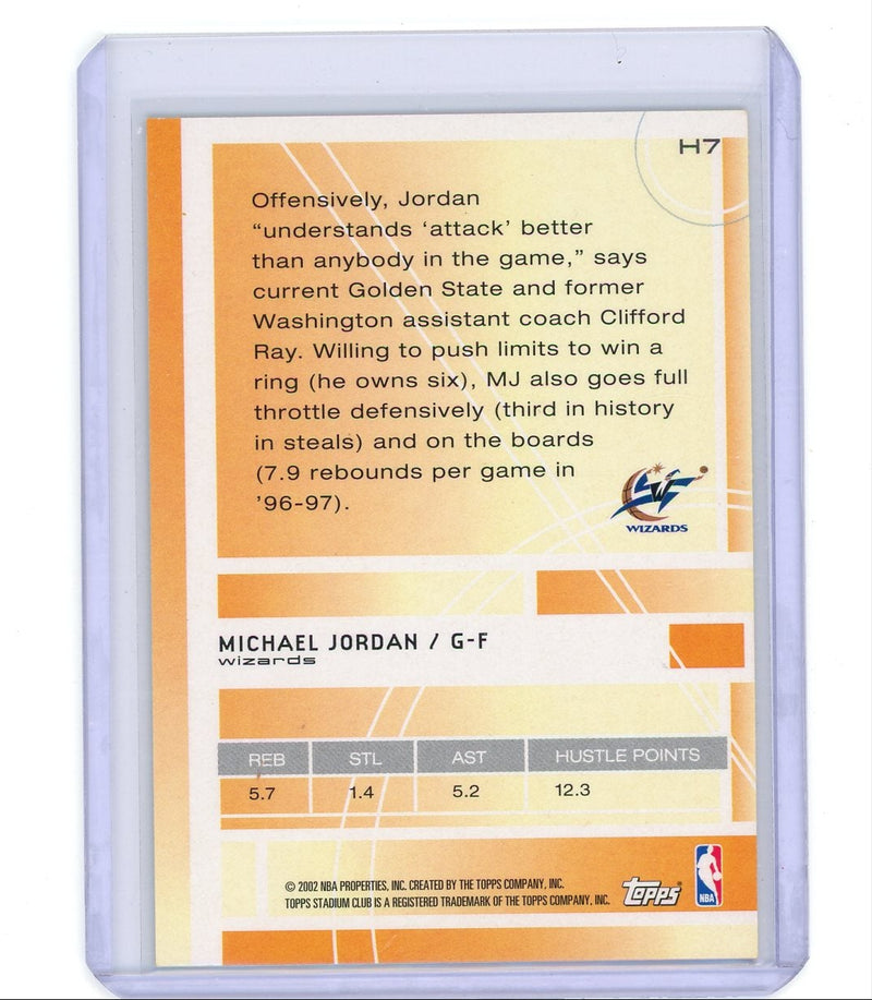 Michael Jordan 2002 Topps Stadium Club The Hustlers holo