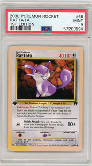 Rattata Pokémon Rocket 1st Edition Non Holo PSA 9