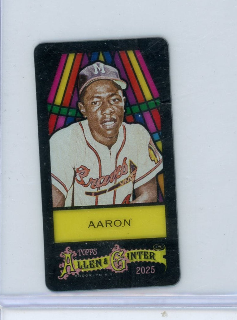 Hank Aaron 2025 Topps Allen & Ginter Mini Stained Glass