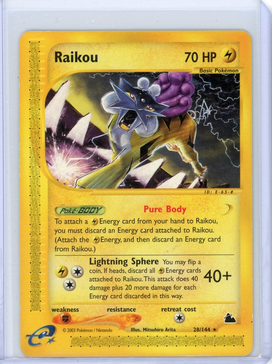 Raikou Pokemon Skyridge Non-Holo Rare #28/144
