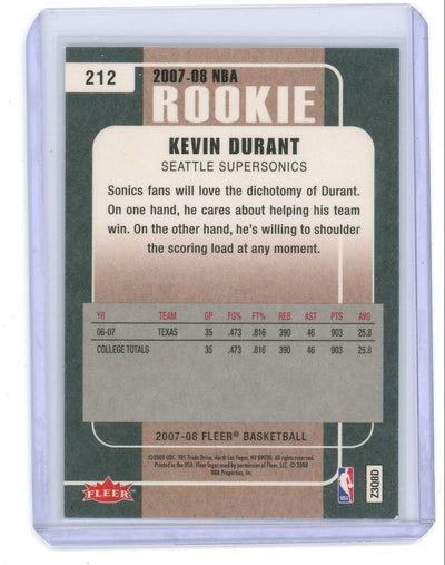 Kevin Durant 2007-08 Fleer rookie card