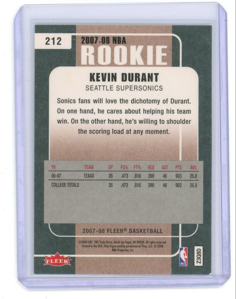 Kevin Durant 2007-08 Fleer rookie card