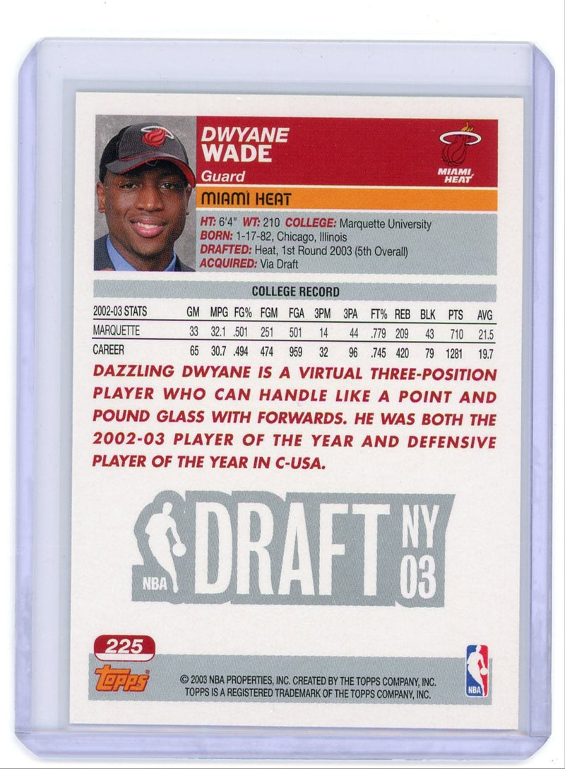 Dwyane Wade 2003 Topps Draft Pick rookie card