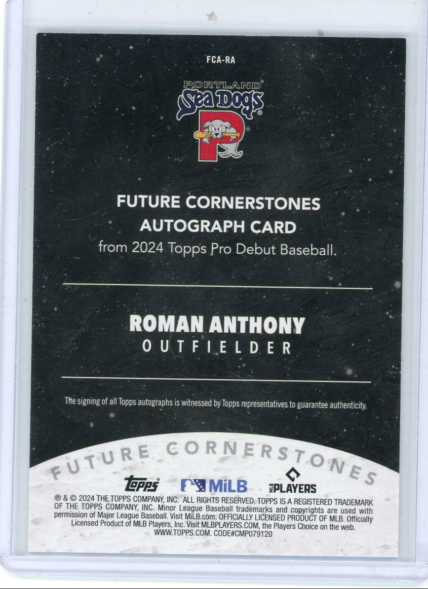 Roman Anthony 2024 Topps Pro Debut Future Cornerstones Auto #'d 50/99