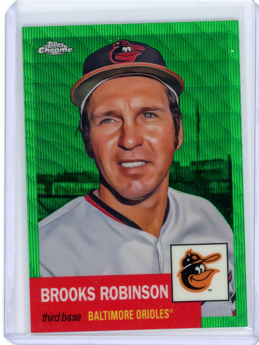 Brooks Robinson 2022 Topps Chrome Platinum Anniversary green refractor #'d 52/99
