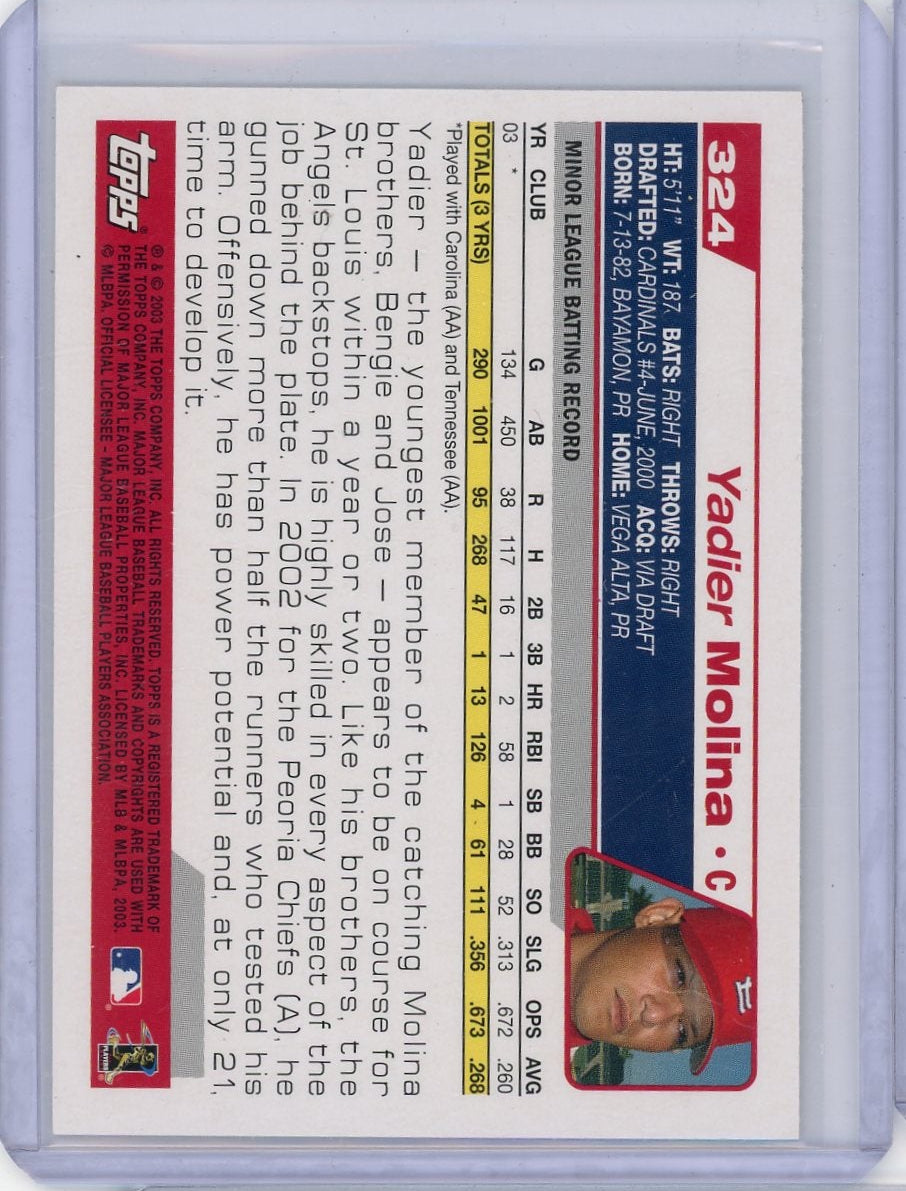 Yadier Molina Topps 2003 First Year #324