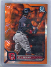 Jose Ramirez 2022 Bowman Chrome Sapphire Orange Sapphire #'d 25/75