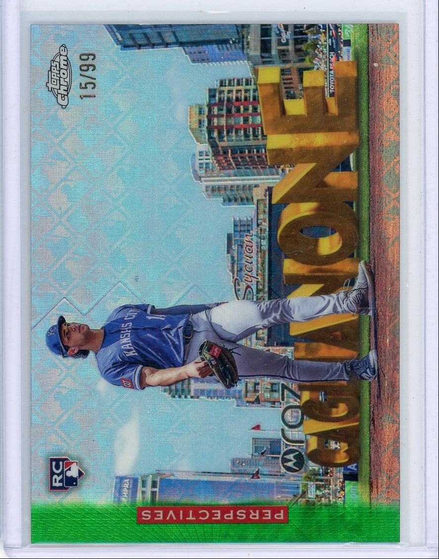 Jac Caglianone 2026 Topps Chrome Logofractor Perspectives green ref. #'d 15/99