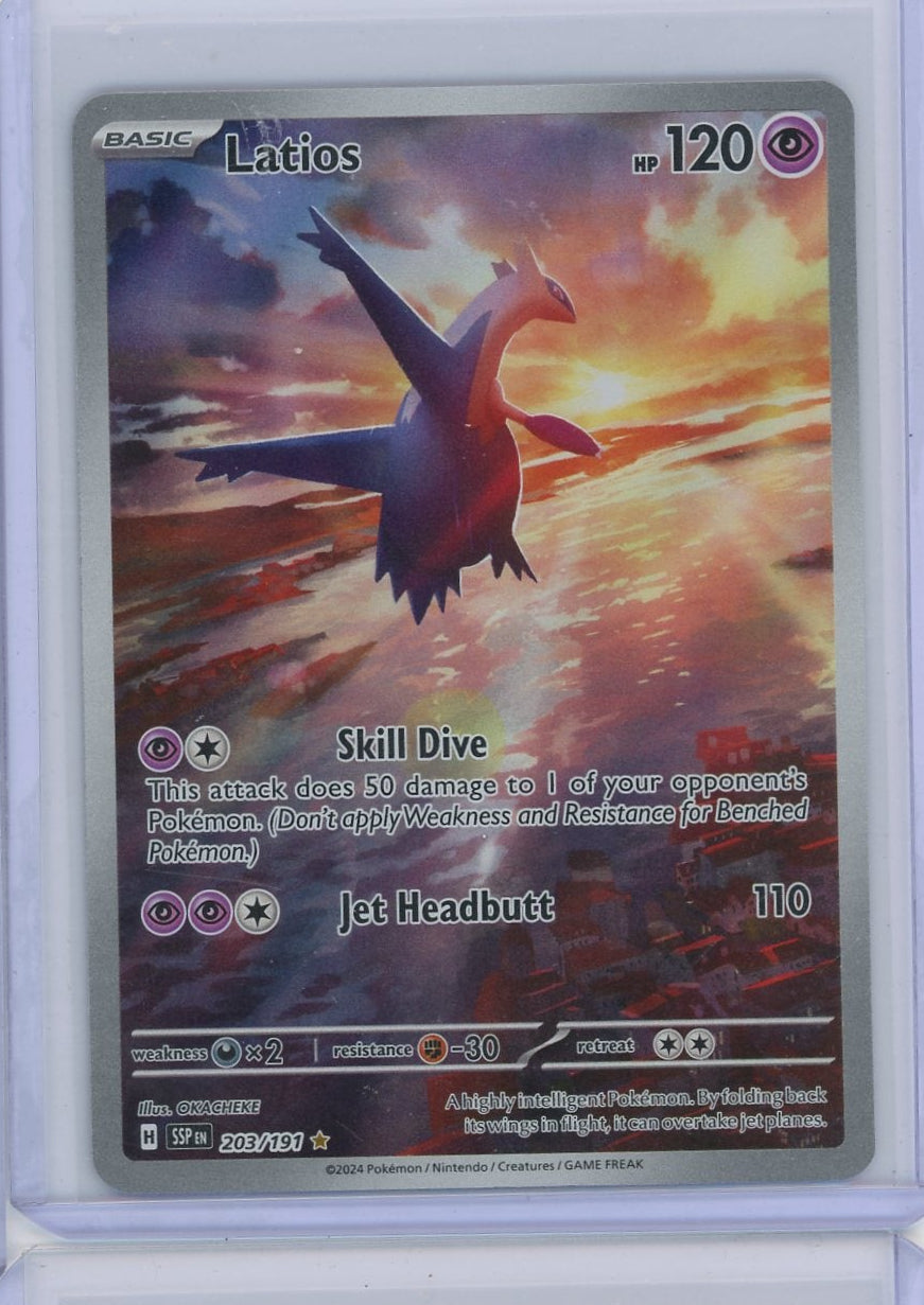 Latios Pokémon Surging Sparks Illustration Rare #203/191