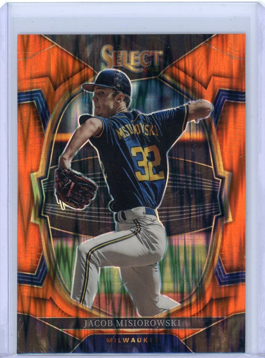 Jacob Misiorowski 2023 Panini Select Concourse Level Orange Flash Prizm