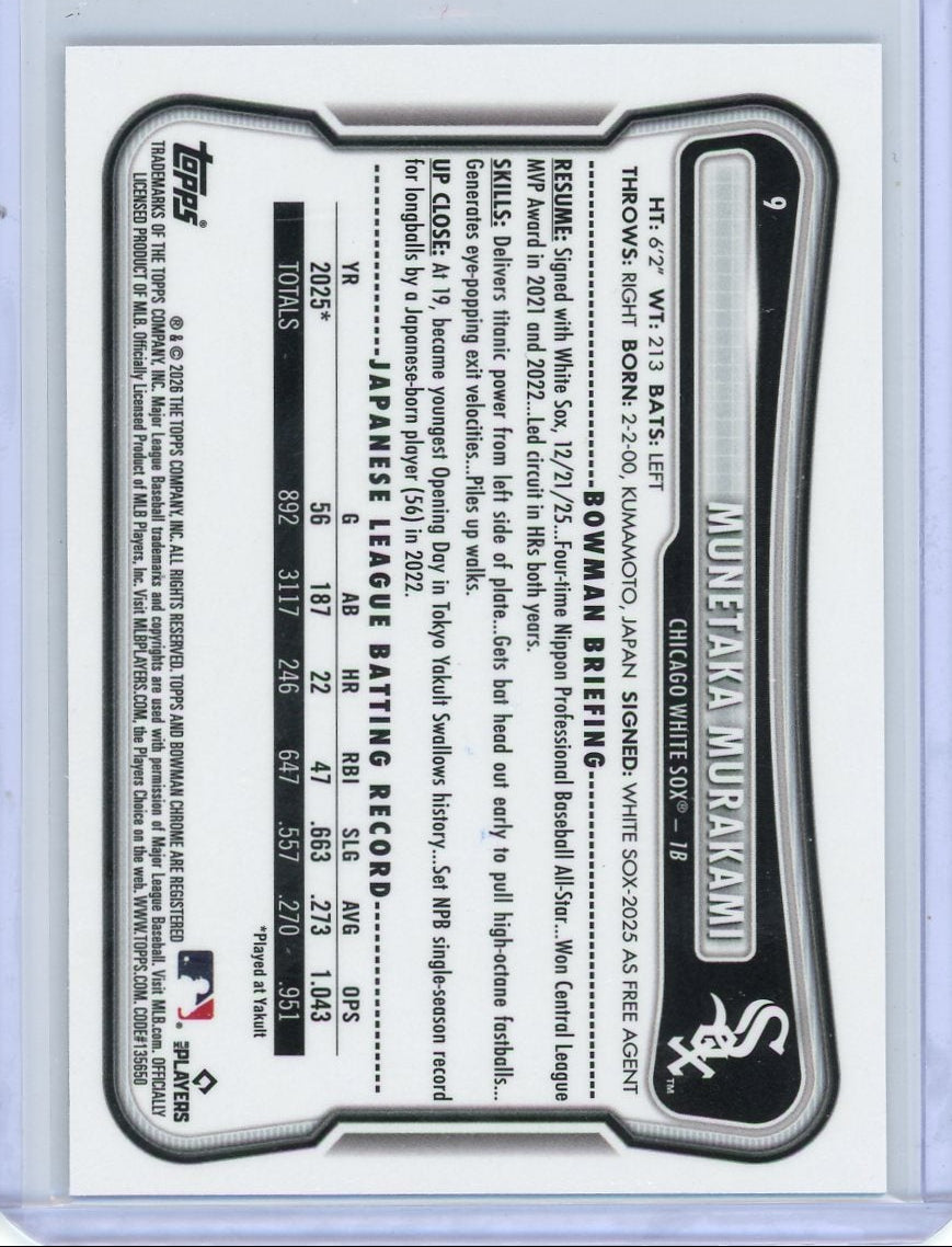 Munetaka Murakami 2026 Bowman Chrome Red Rookie Refractor