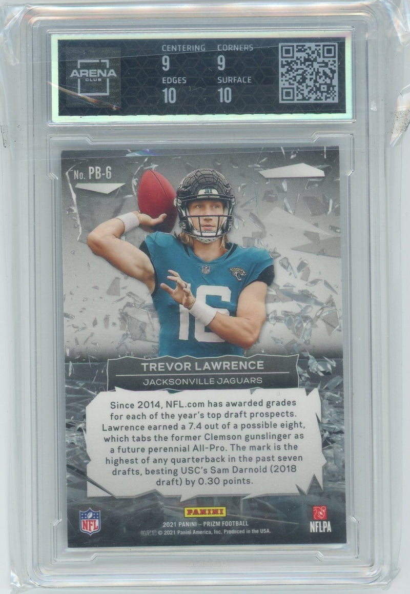 Trevor Lawrence 2021 Panini Prizm Break rookie card ARENA 9.5