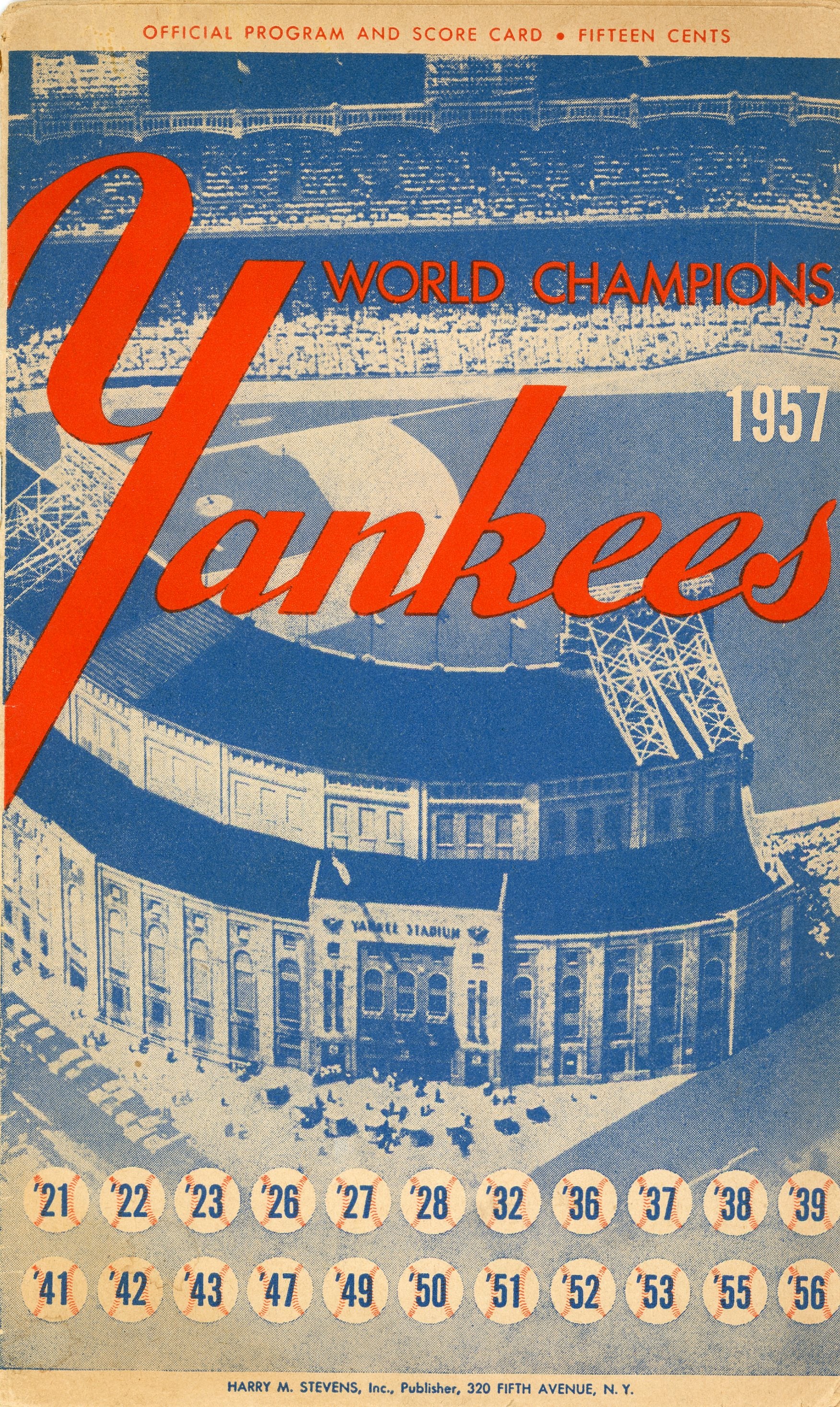 New York Yankees 1957 World Champions Official Program and Score Card