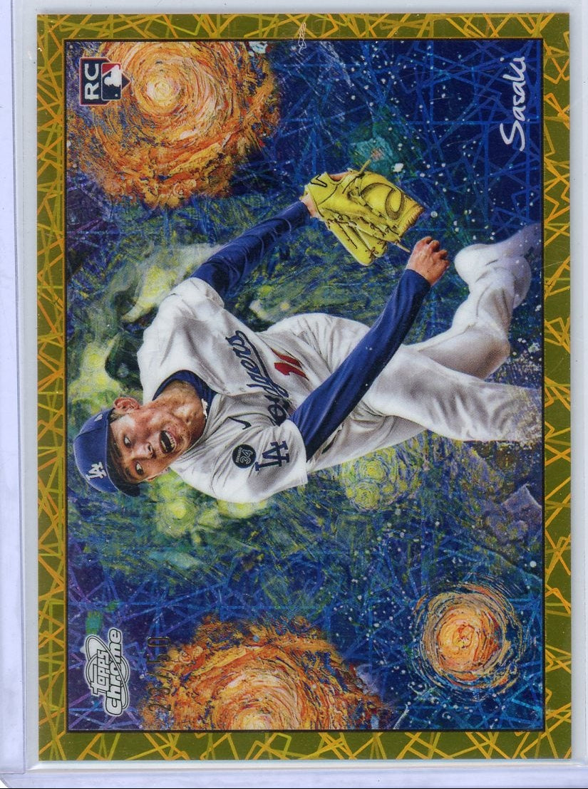 Roki Sasaki 2025 Topps Cosmic Chrome Stars in the Night Gold Interstellar #'d 23/50