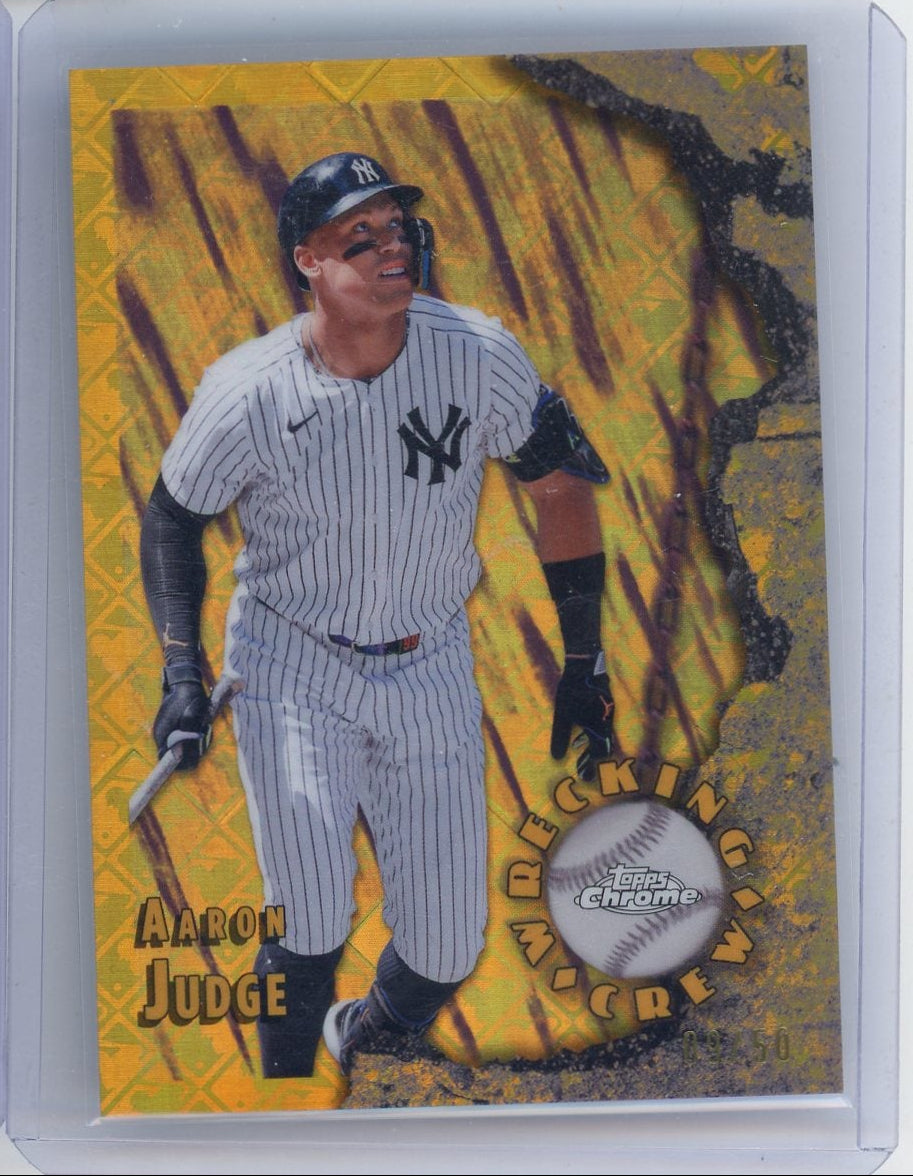 Aaron Judge 2026 Topps Chrome Logofractor Wrecking Crew gold ref. #'d 09/50