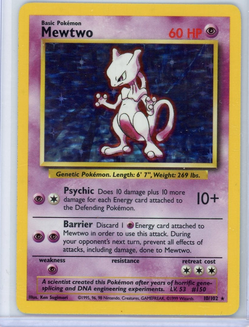 Mewtwo Pokémon Base Set Holo #10/102
