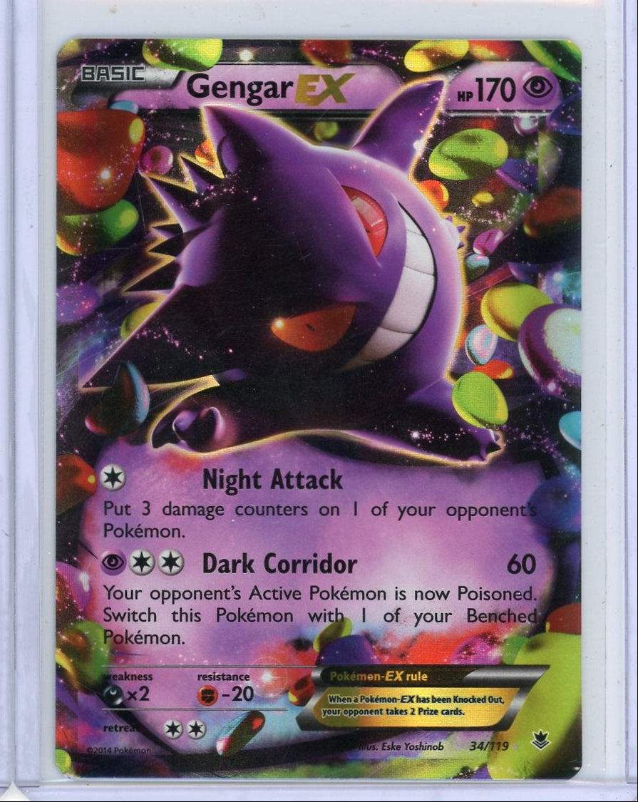 Gengar ex 2014 Pokemon Phantom Forces full art rare holo #34/119