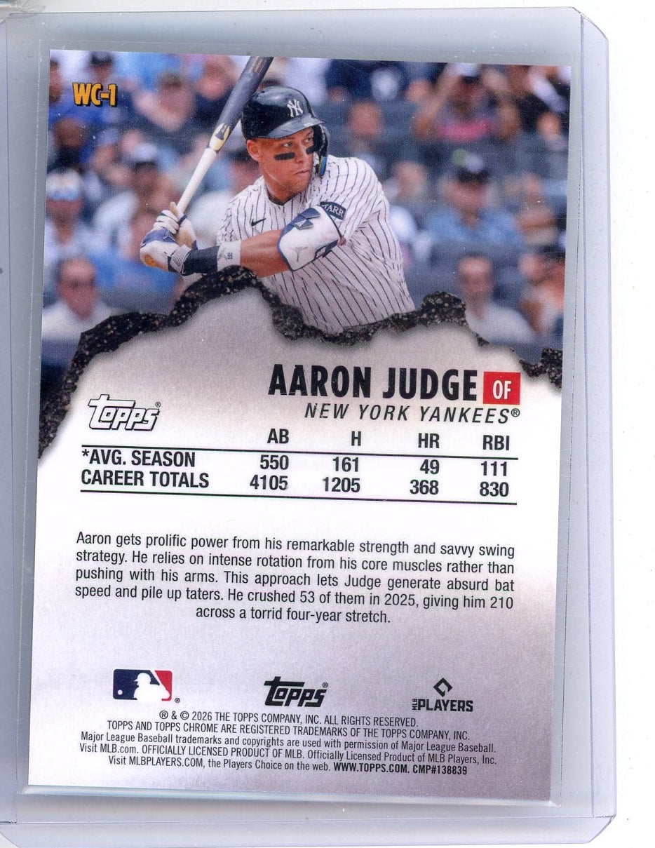 Aaron Judge 2026 Topps Chrome Logofractor Wrecking Crew gold ref. #'d 09/50
