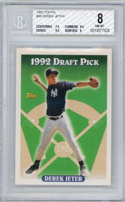 Derek Jeter 1993 Topps Draft Pick BGS 8