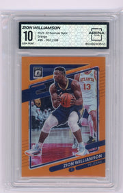Zion Williamson 2021-22 Panini Donruss Optic orange prizm #'d 002/199 ARENA 10