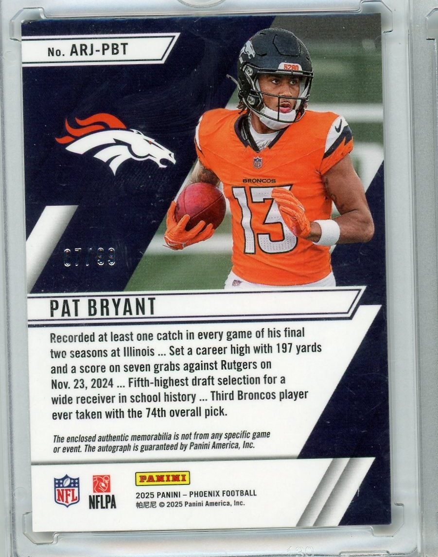 Pat Bryant 2025 Panini Phoenix Ascension Rookie Jersey Autographs #'d 07/99