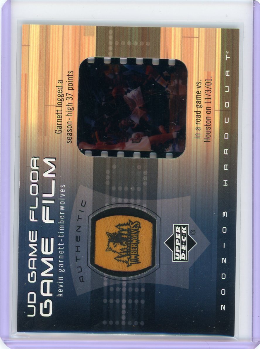 Kevin Garnett 2002 Upper Deck Hardcourt UD Game Floor film 11/3/01