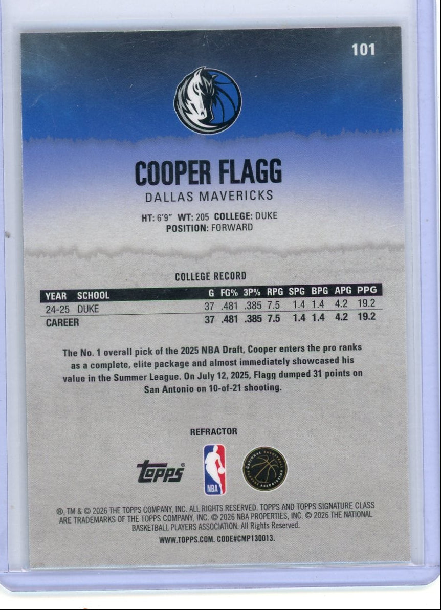 Cooper Flagg 2025-26 Topps Chrome Update Moment In Time RC