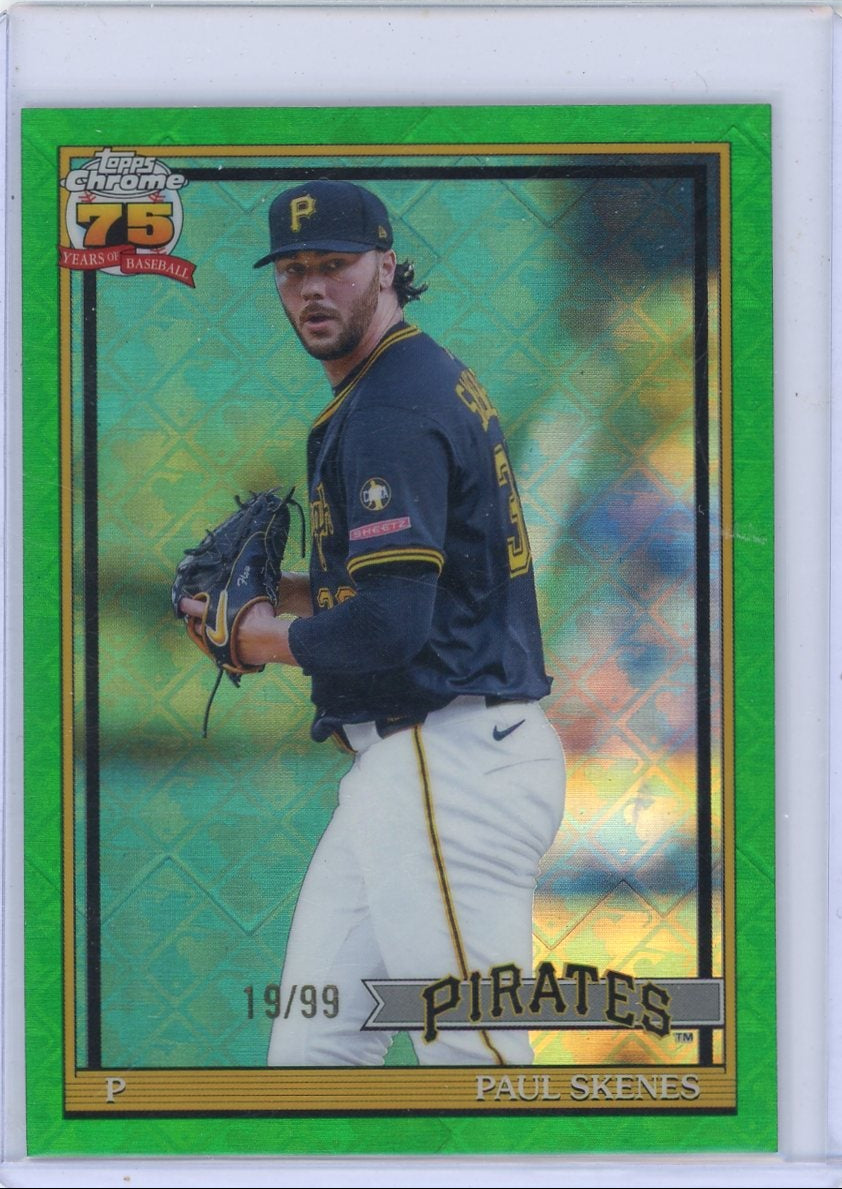 Paul Skenes 2026 Topps Chrome Logofractor '91 green ref. #'d 19/99