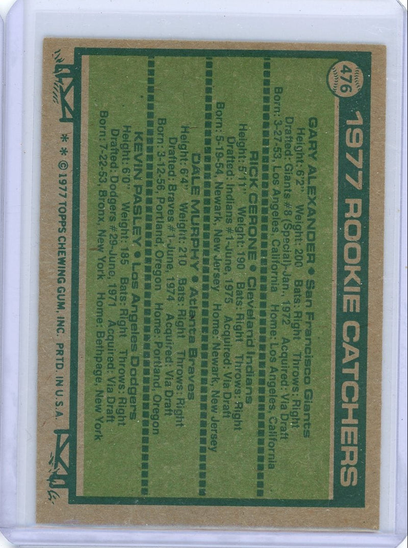 Dale Murphy 1977 Topps Rookie Catchers 
