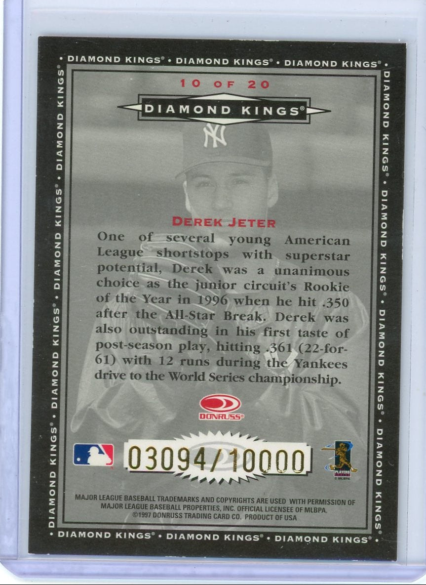 Derek Jeter 1997 Donruss Diamond Kings #'d 0394/10000
