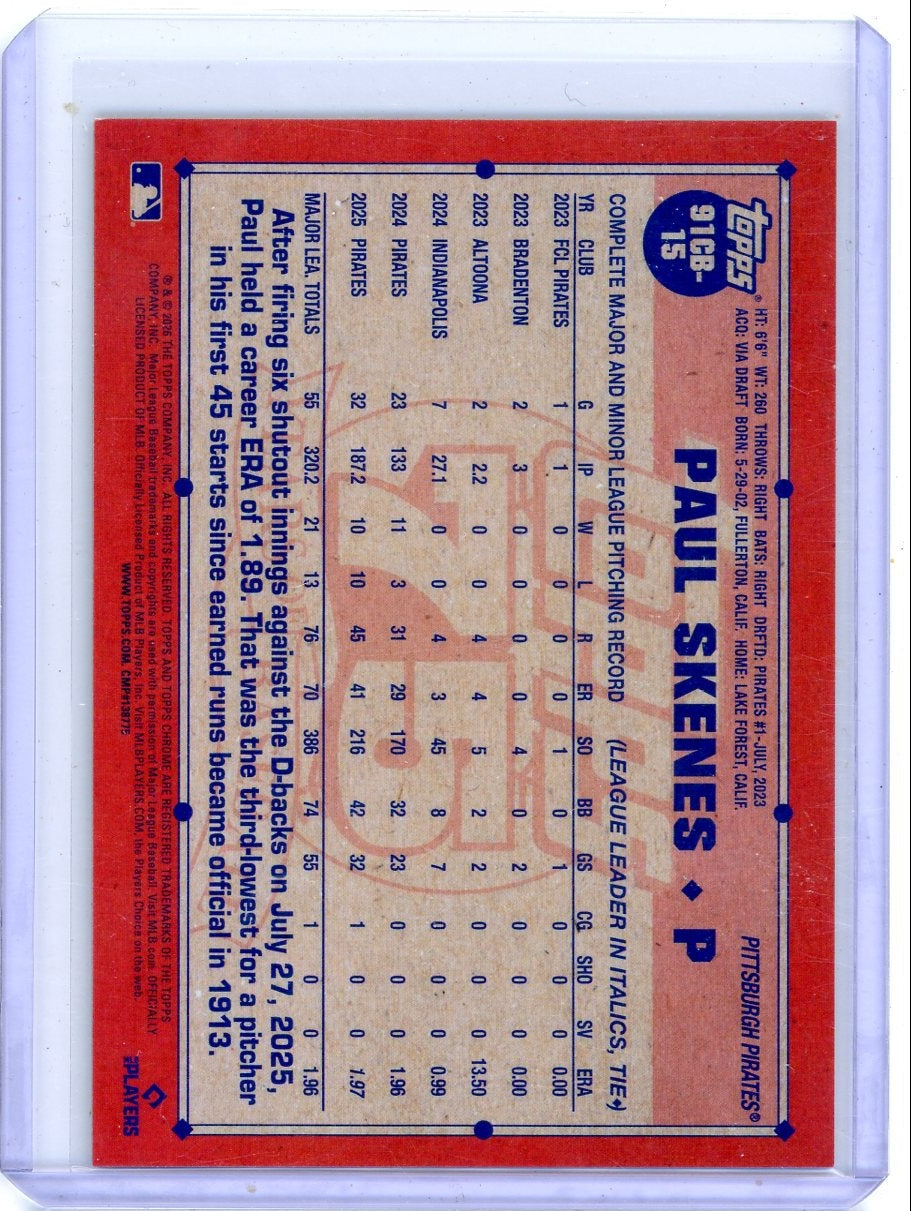 Paul Skenes 2026 Topps Chrome Logofractor '91 gold ref. #'d 04/50