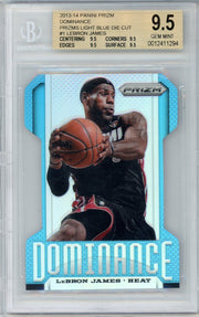 LeBron James 2013-14 Panini Prizm Dominance Light Blue prizm die-cut #'d 045/199 BGS 9.5