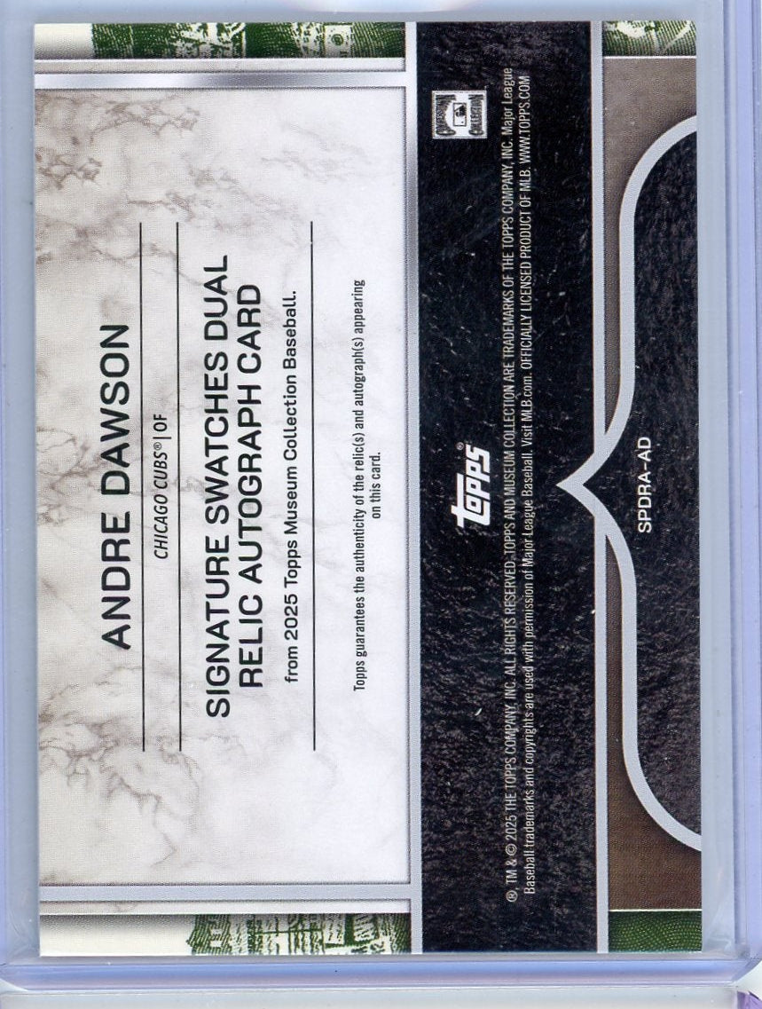 Andre Dawson 2025 Topps Museum Collection Dual Relic Autograph #'d 157/199