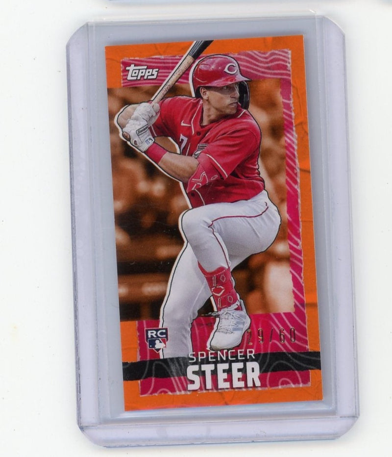 Spencer Steer 2023 Topps Rip mini orange rookie card 